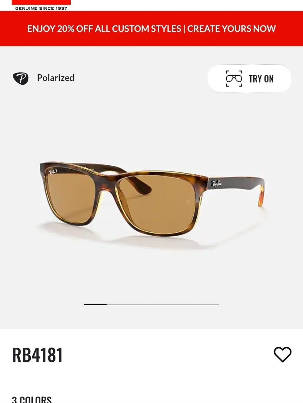 Ray-Ban RB4181 Sunglasses — Tortoiseshell Frame with Brown Lenses
